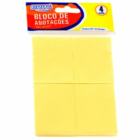 Bloco de Anotações Post-It Tom Pastel 4 Blocos 100 Fls 38x51mm - BRW