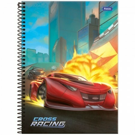 Caderno Espiral Universitário Cross Racing 1 Matéria - Foroni - comprar online