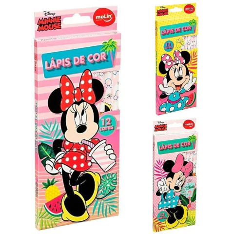 Lápis de Cor 12 Cores Minnie Mouse - Molin