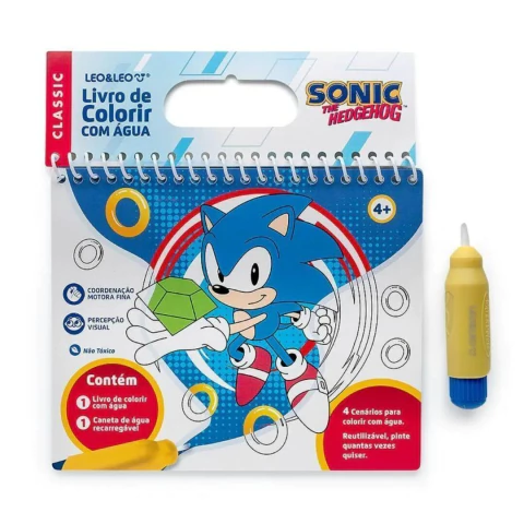 Livro de Colorir com Água Sonic - Leonora