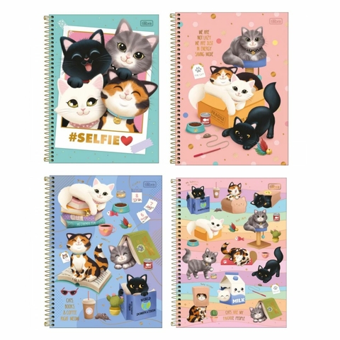 Caderno Universitário 1 Matéria Purrfect Cats -Tilibra