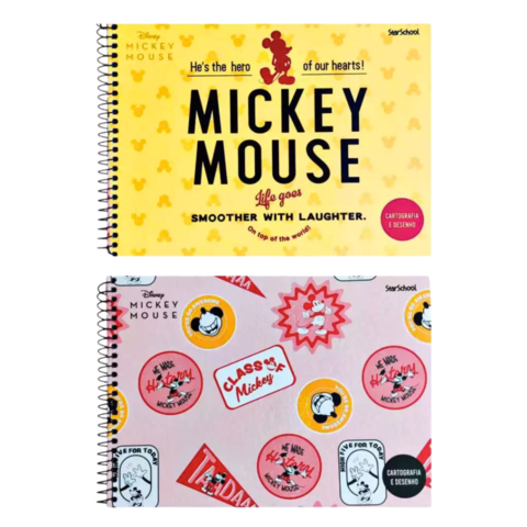 Caderno Cartografia e Desenho Capa Dura Mickey - Jandaia