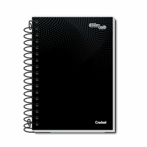 Caderno Espiral 1/4 Preto com 200 Folhas - Credeal