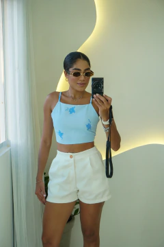 Blusa Cropped Floral na internet