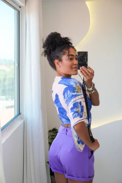Blusa Estampada com Amarração - comprar online