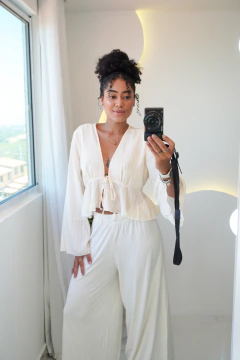 Blusa Listrada com Amarração - Use coisas de diva