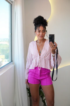 Blusa Listrada com Amarração - Use coisas de diva