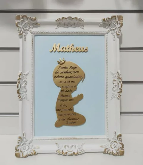 Quadro Oração Santo Anjo Menino - comprar online