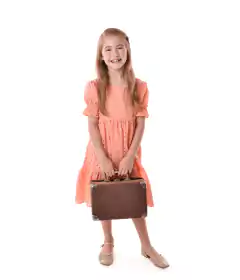 Vestido Albertina em laise Salmão - comprar online