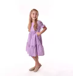 Vestido Albertina em Laise Lavanda