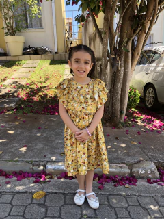 Vestido Ágata floral mostarda - comprar online