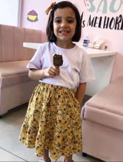 Saia midi Fiorella floral mostarda na internet