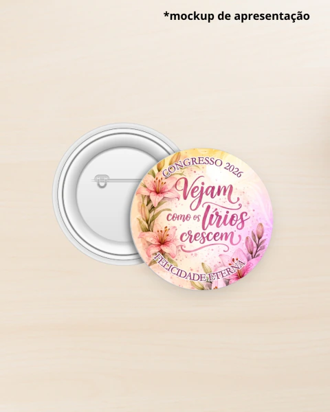 Botton Alfinete Congresso 2026 - Modelos Lettering