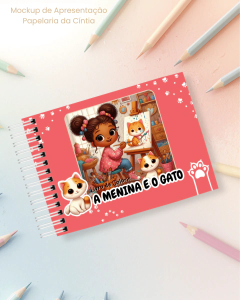Livro de Colorir A Menina e o Gato - Morena