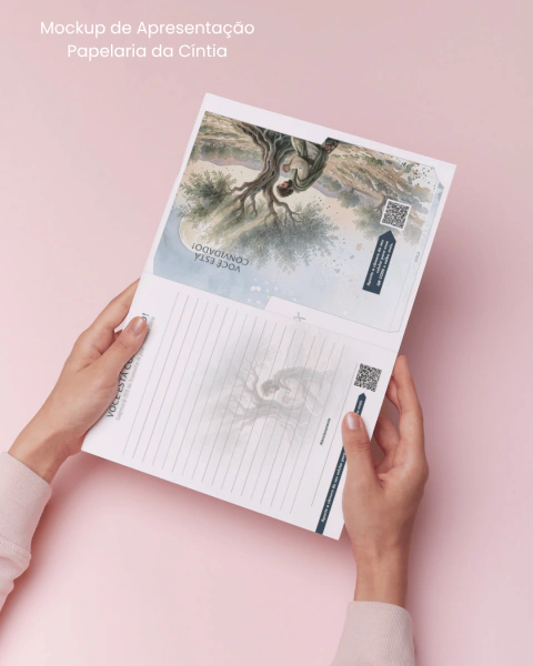 Bloco de Papel de Cartas + Envelopes para Convites – Congresso Felicidade Eterna