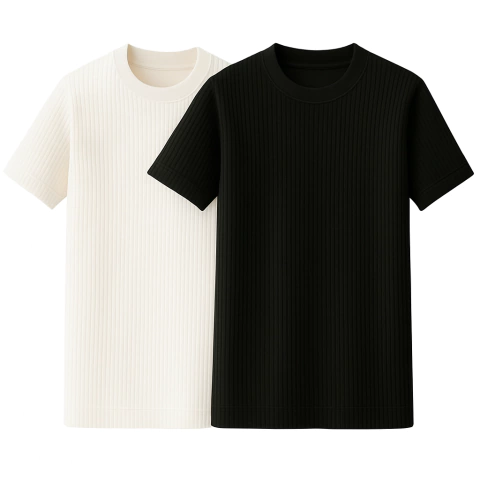 Pack com 2 Camiseta Canelada Slim - comprar online