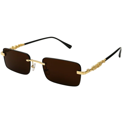 Óculos Cartier - Jaguar Dourado/Marrom - comprar online