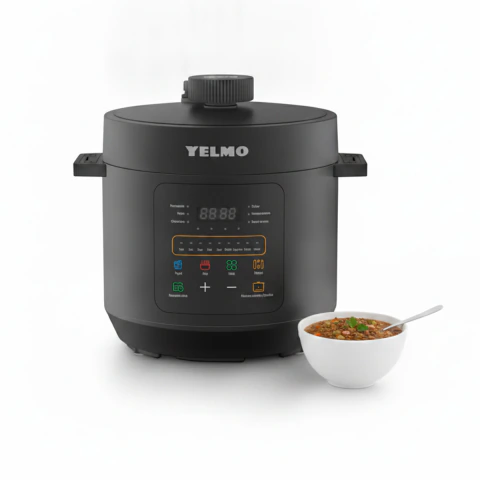 Olla Eléctrica A Presión Yelmo Ps-7006 50hz Negro 6 Litros 11 Programas