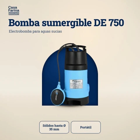 Bomba sumergible para agua sucia DE 750PS
