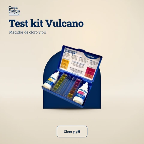 Test kit de cloro y pH para pileta Vulcano