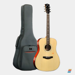 Violão Acústico Kepma Elite F1 D Natural Tampo Maciço com Bag Deluxe