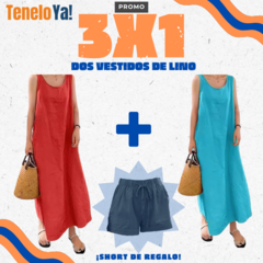 ¡PROMOCIÓN 3x1! | DOS VESTIDOS DE LINO + SHORT DE LINO DE REGALO - comprar online