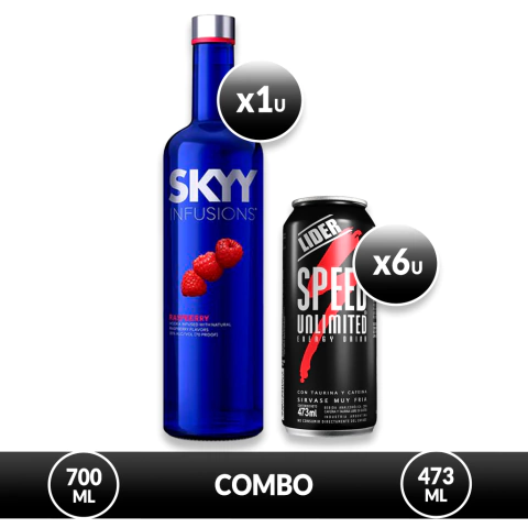 SPEED CON VODKA: 1 VODKA SKYY 700ml + 6 SPEED XL - comprar online