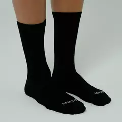 Safetti Meia Running Perna Elástica Unissex 8" Preta Lisa - loja online