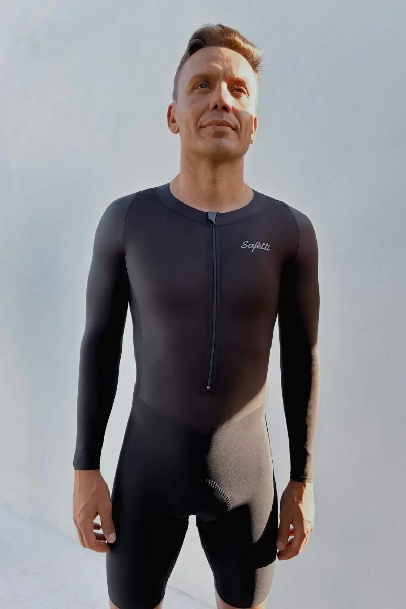 Safetti Macaquinho de Ciclismo ML Aero Masc Nero