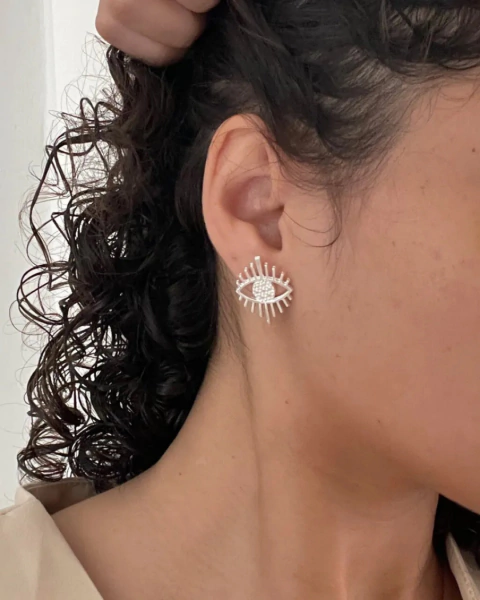 Brinco Olho Místico Radiante - Prata 925 - comprar online