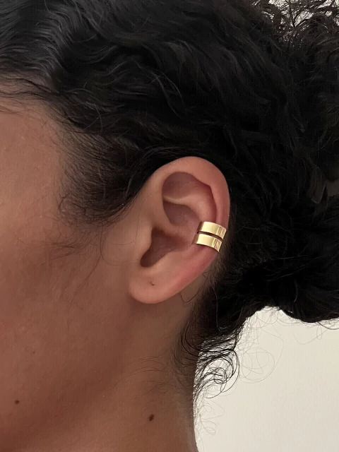Piercing fake liso largo - Banhado a Ouro 18k