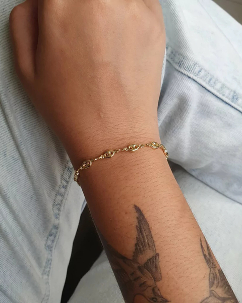 Pulseira elo anel - Banhado a Ouro 18K - comprar online