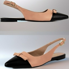 Sapatilha Chanel Laço Nude/Preto - comprar online