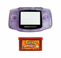 Opção de cor de Capa Plástica Anatomic Purple Para Game Boy Advance e cartucho de game Pokémon FireRed