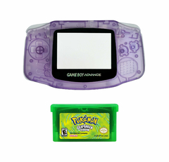 Opção de cor de Capa Plástica Anatomic Purple Para Game Boy Advance e cartucho de game Pokémon LeafGreen