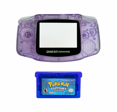 Opção de cor de Capa Plástica Anatomic Purple Para Game Boy Advance e cartucho de game Pokémon Sapphire