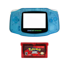 Opção de cor de Capa Plástica Clear Blue Para Game Boy Advance e cartucho de game pokémon ruby