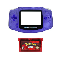 Opção de cor de Capa Plástica Clear purple Para Game Boy Advance e cartucho de game pokémon ruby