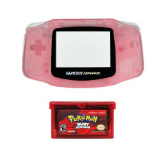 Opção de cor de Capa Plástica Clear pink Para Game Boy Advance e cartucho de game pokémon ruby