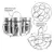 SET 6 ESPECIEROS DE VIDRIO CON RACK METALICO - Malvina Bazar