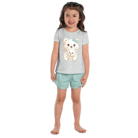 Pijama Infantil Menina Verão Ursinha KYLY
