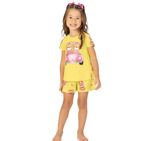 Pijama Infantil Menina Verão Ursa KYLY