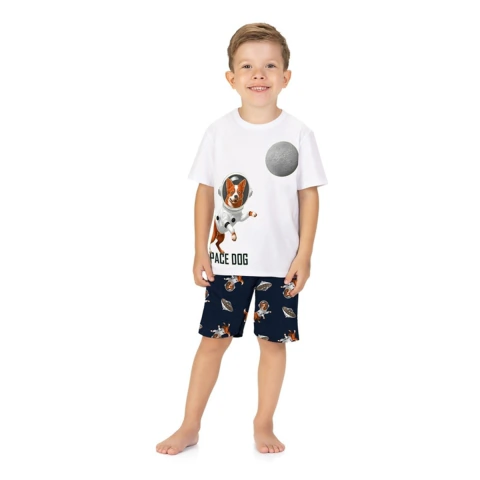 Pijama Infantil Menino Verão Cachorro Espacial KYLY