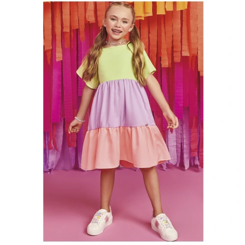 Vestido Infantil Verão Colorido INFANTI