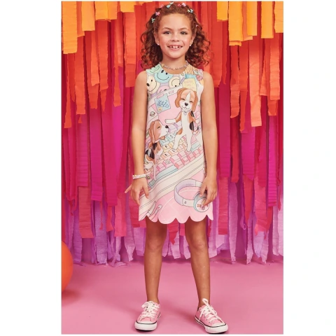 Vestido Infantil Verão Cachorrinhos INFANTI