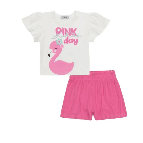 Conjunto Infantil Menina Verão flamingo KUKIÊ