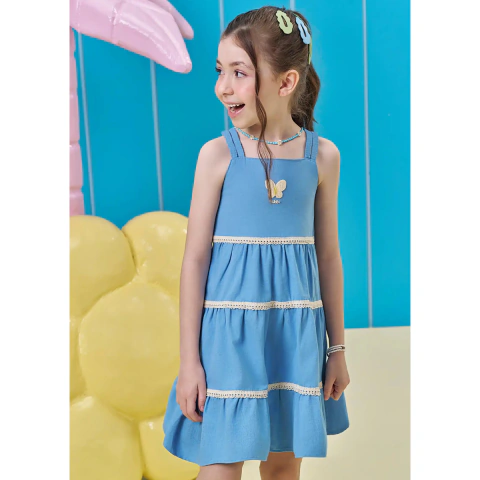 Vestido Infantil Verão Em Linho Santorine KUKIÊ