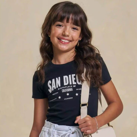 Blusa Camiseta Juvenil Menina Verão San Diego LILIMOON