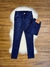 Kit Calça Masculina Infantil Azul Escuro + Gola O Estampada Vermelha na internet