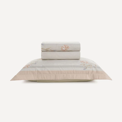 Jogo de Lençol Solteiro 200 Fios Algodão Amber Karsten